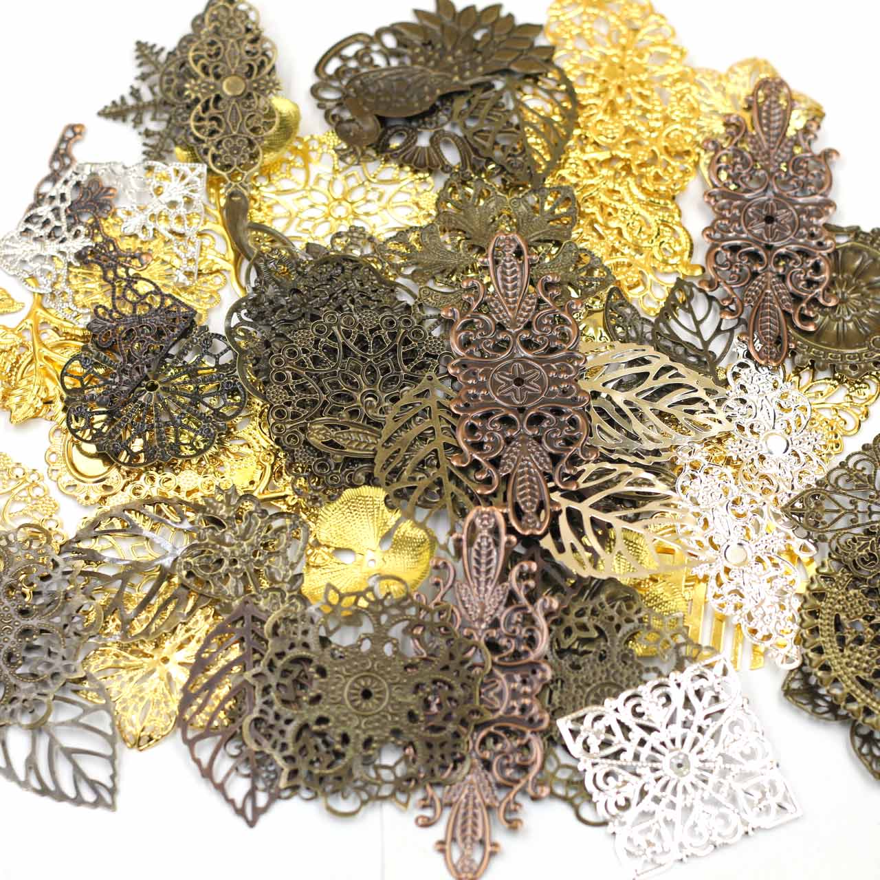 Embellishment Crafts - Verzierungen Verbinder Zufällig gemischtes Dreieck Blumenmuster