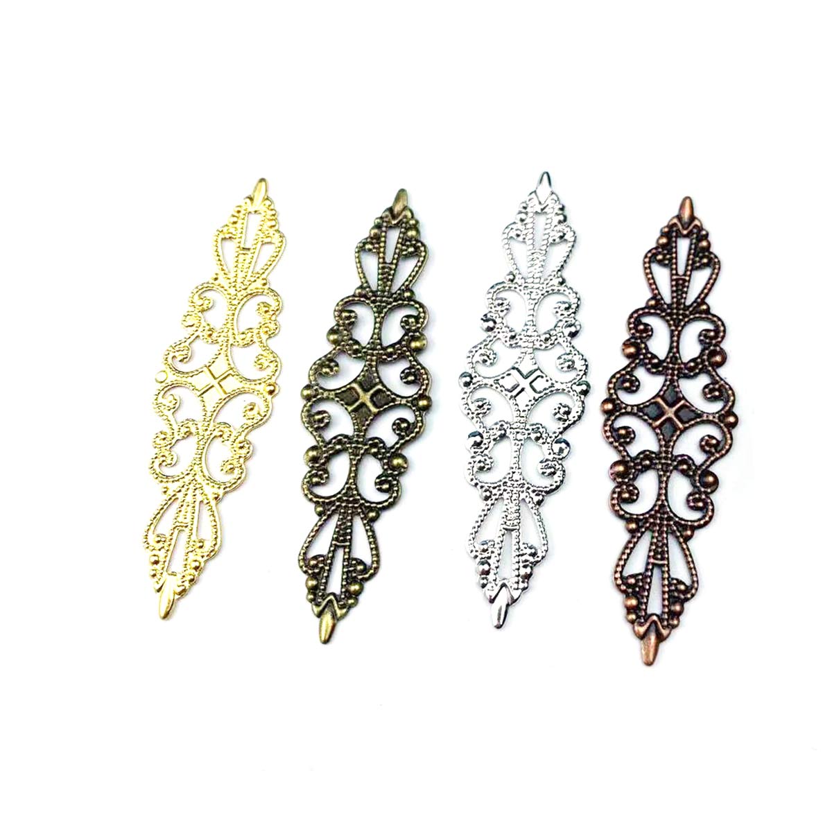 Embellishment Crafts - 200 Stück Hohle Rhombus-Anhänger Filigrane Blumen