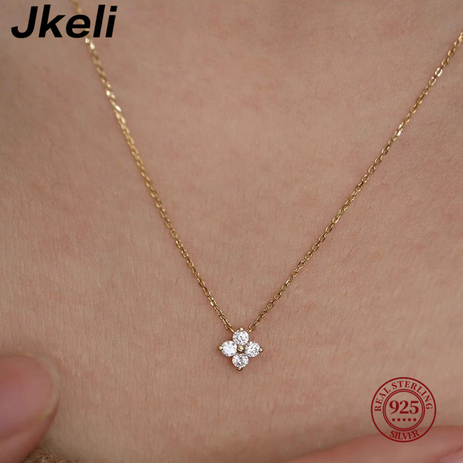 Pearl Trim Chain - Jkeli 925 Sterling Silber vergoldet 14