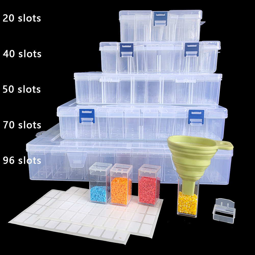 Craft Embellishment Storage - Quadratische Kunststoff-Aufbewahrungsbox für Diamantmalerei - Organizer