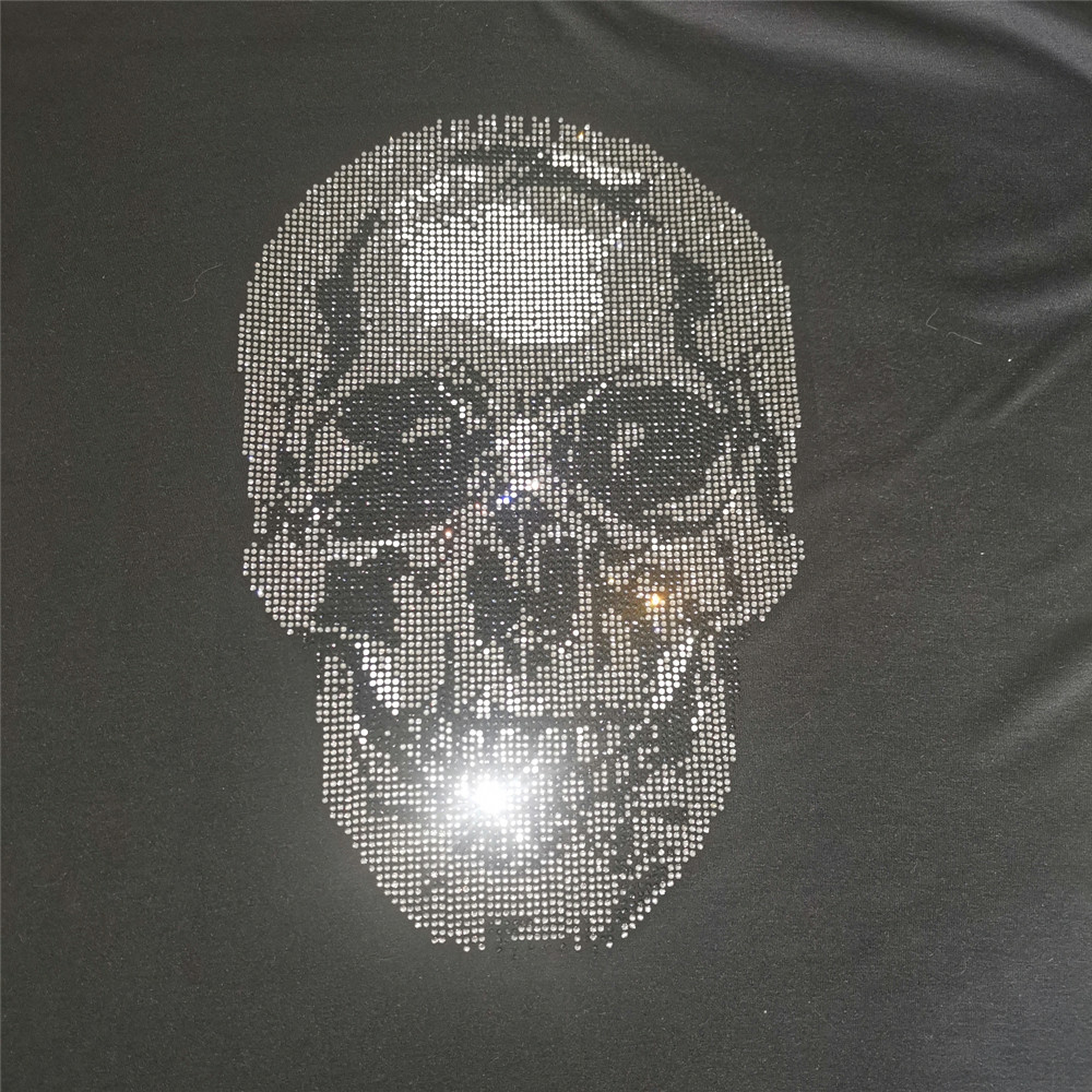 Hotfix Rhinestone Sheet - Schädel pflaster, Transfers zum Aufbügeln für