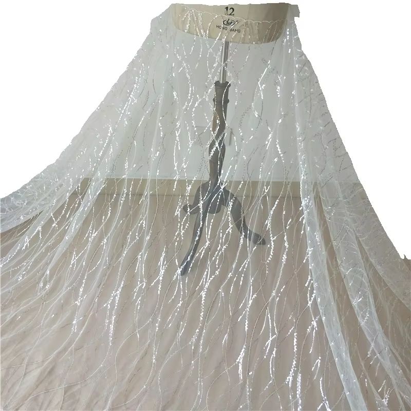 Weißer Wellenmuster-Bandstoff  – Lace Ribbon Trim Bewertung und Preis