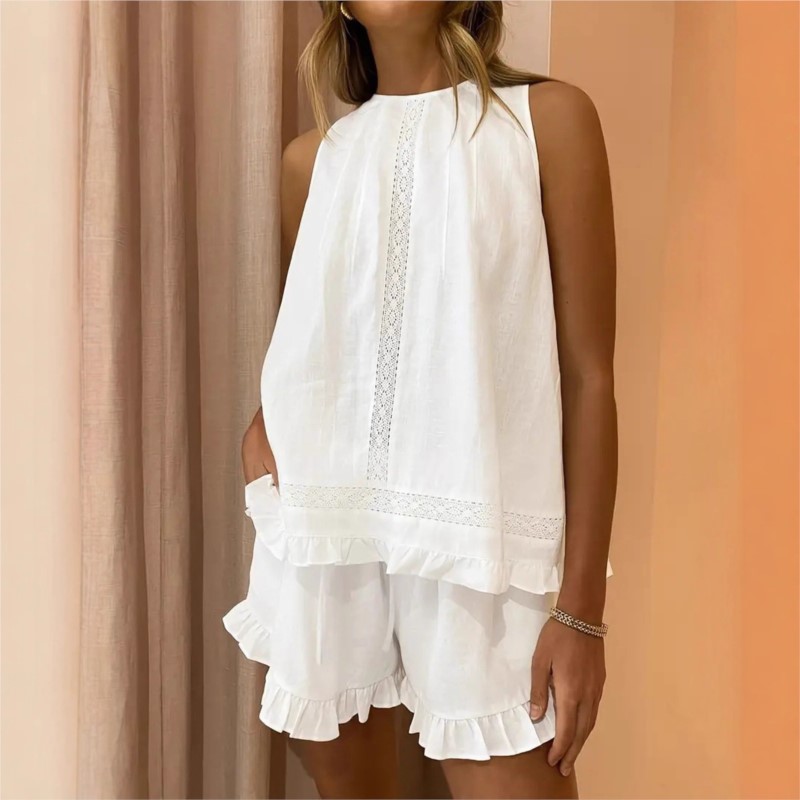 Neues Damen-Sommer-2-Teiler-Se – Elastic Lace Trim Bewertung und Preis