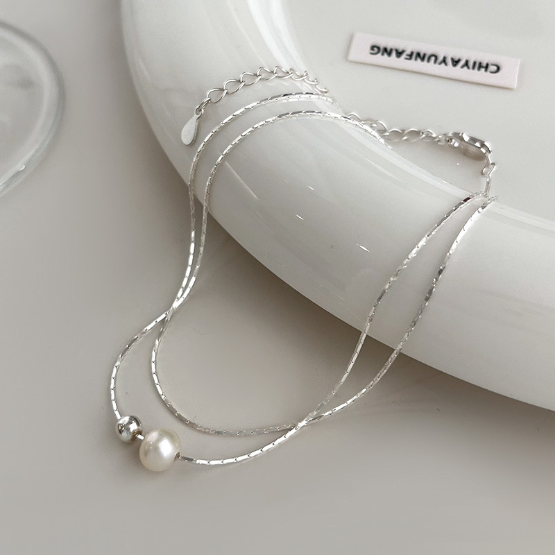 Weihnachtsgeschenk, 925er Ster – Pearl Trim Chain Bewertung und Preis